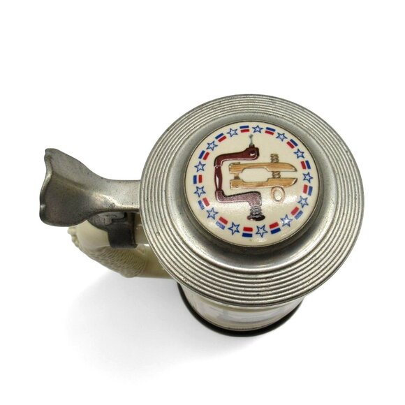 AVON 1986 Shipbuilder STEIN with Pewter Lid Brazil Vintage 9" Tall - Picture 9 of 12